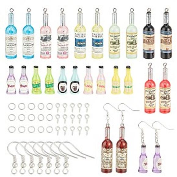 Wine Drinkers Earring Pendant Craft Kit Party Favor Shower Vegas Wedding Cruise - Picture 1 of 8